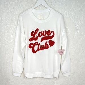 no comment Love Club Sweatshirt XL White and Red
